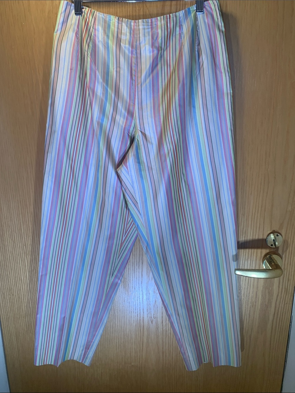 Talbots 100% Silk Multicolor Striped Dress Pants - Size 12 - Beautiful